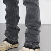 Threebooy Y2k Mens Jeans Skinny Gray High Street Casual Summer Slim Trousers Fashion Autumn Young Solid Color Streetwear Fit Denim Pants